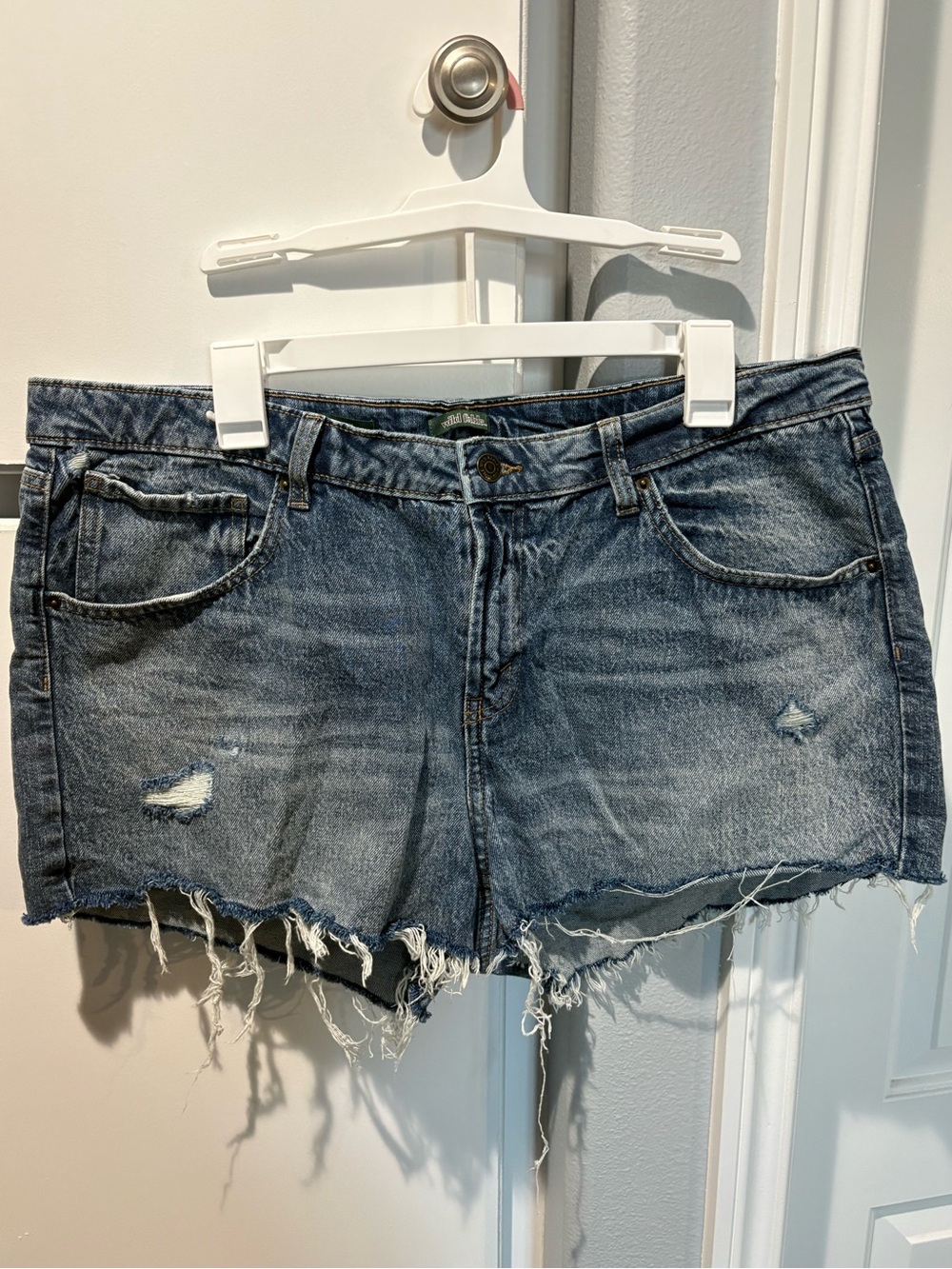 wild fable Distressed Denim Cutoff Shorts - Blue